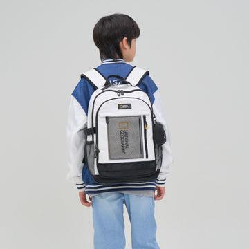 CONIC KIDS BACKPACK W MINIPOUCH- WHITE
