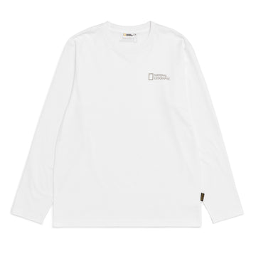 UNISEX SMALL LOGO LONG-SLEEVED T-SHIRT- WHITE