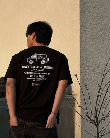 UNISEX TREASURE OLD VAN SEMI OVERSIZED GRAPHIC TEE- CARBON BLACK