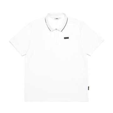 POLO SHIRT WITH ZIPPER- WHITE
