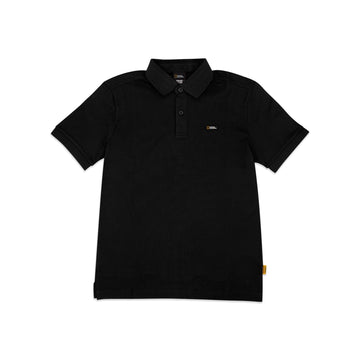 UNISEX PIQUE POLOSHIRT W/ SMALL LOGO- BLACK
