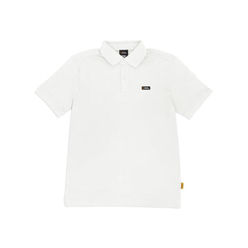 UNISEX PIQUE POLOSHIRT W/ SMALL LOGO- WHITE