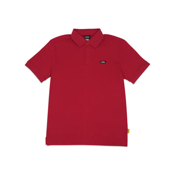 UNISEX PIQUE POLOSHIRT W/ SMALL LOGO- BURGUNDY