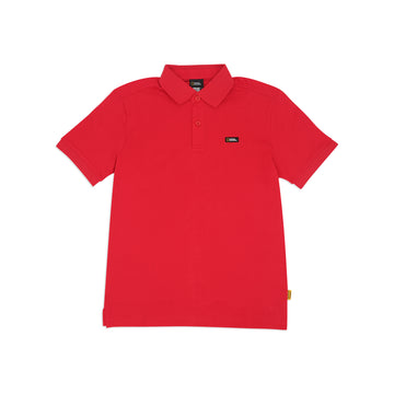 UNISEX PIQUE POLOSHIRT W/ SMALL LOGO- AURORA RED