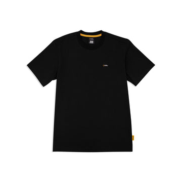 UNISEX BASIC CREW NECK T-SHIRT WITH PATCH LOGO- BLACK