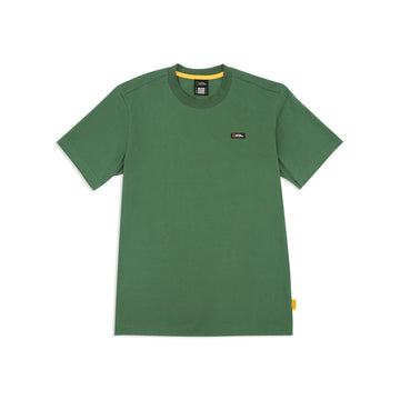 UNISEX BASIC CREW NECK T-SHIRT WITH PATCH LOGO- PK GREEN