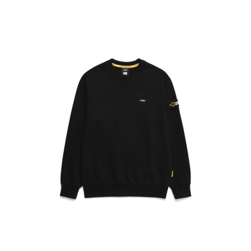 UNISEX LEUCOS BACK SIDE LOGO GRAPHIC SWEATSHIRT-CARBON BLACK