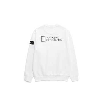 UNISEX LEUCOS BACK SIDE LOGO GRAPHIC SWEATSHIRT- WHITE