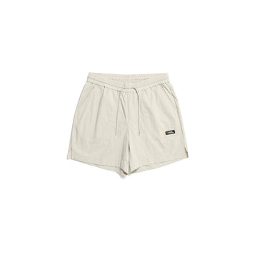 SHORTS W/ LOGO- MOURNING BEIGE