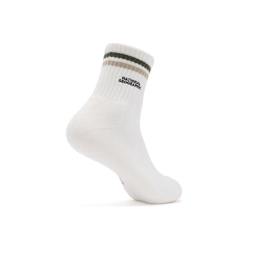 UNISEX STRIPE MIDDLE SOCKS- BEIGE
