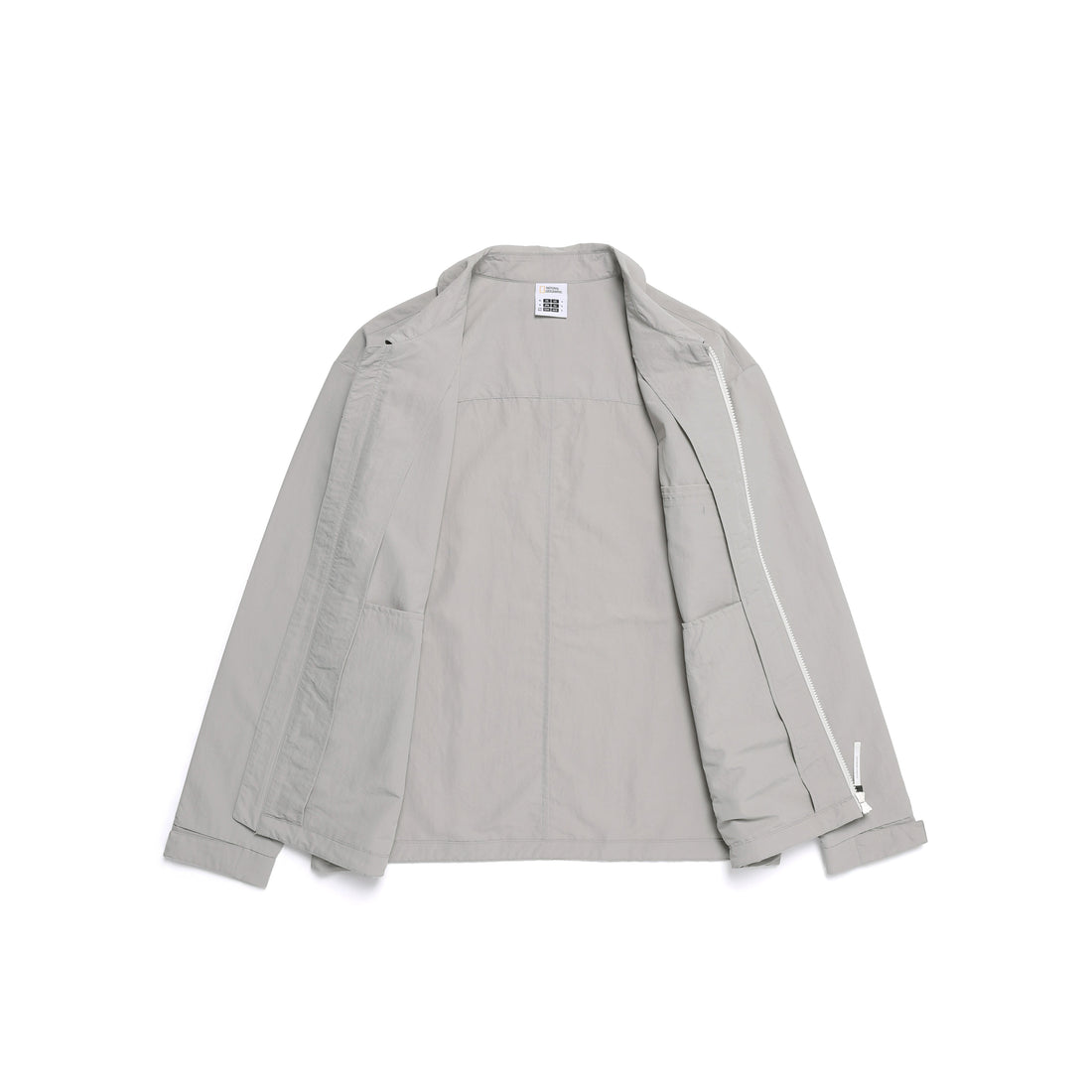 UNISEX OUT POCKET SEMI-OVER FIT ZIP-UP SHIRKET MOURNING GREY