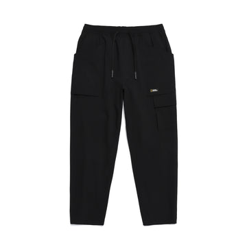 UNISEX ADELIE LIGHTWEIGHT WOVEN STRETCHED TAPERED PANTS- CARBON BLACK