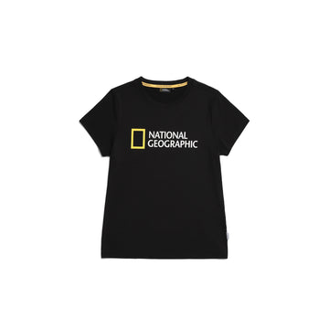 WOMEN'S TROUT BIG LOGO SHORT-SLEEVED T-SHIRT- CARBON BLACK
