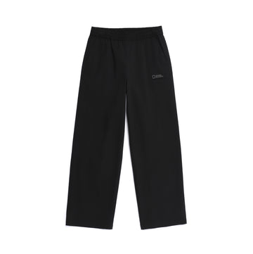 WOMEN'S WOVEN SEMI-LOOSE PANTS- BLACK