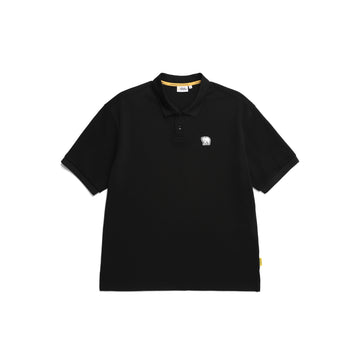 UNISEX POLOSHIRT W/ POLAR BEAR ICON AND LOGO- CARBON BLACK