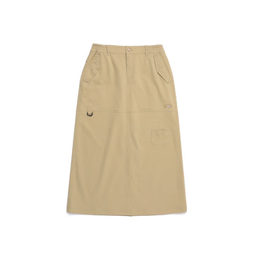WOMEN'S WAIST BANDED LONG SKIRT- SAND BEIGE
