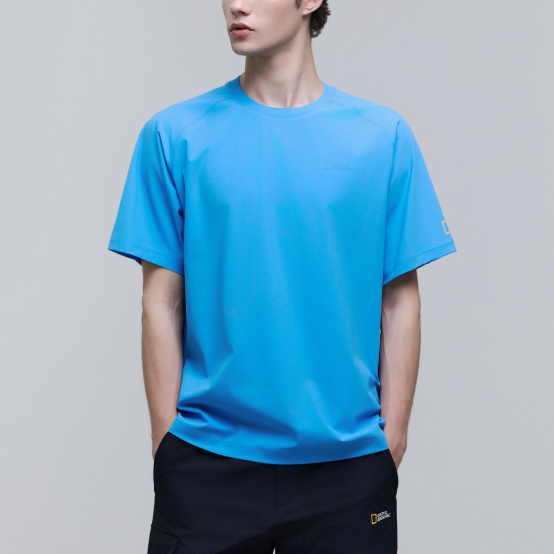 UNISEX STANDARD FIT CUTTING LINE SS TEE- CLOUD BLUE