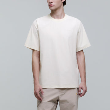 UNISEX STANDARD FIT CUTTING LINE SS TEE- IVORY