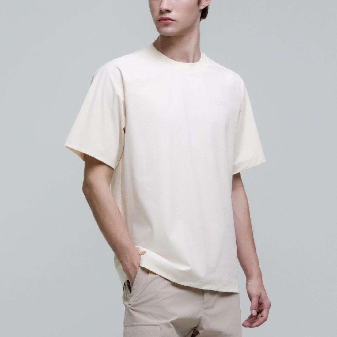 UNISEX STANDARD FIT CUTTING LINE SS TEE- IVORY