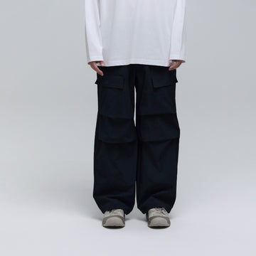 UNISEX PARACHUTE WIDE FIT PANTS- CARBON BLACK