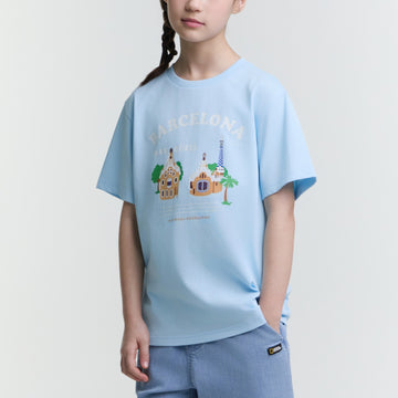 KIDS TRAVEL BARCELONA GRAPHIC T-SHIRT