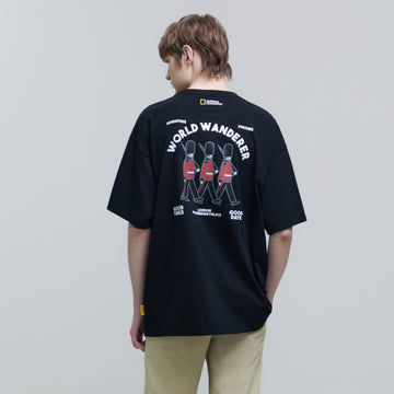 OVIS UNISEX WANDERER SEMI OVER FIT SS T-SHIRT- CARBON BLACK