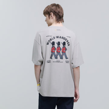 OVIS UNISEX WANDERER SEMI OVER FIT SS T-SHIRT- MOURNING BEIGE