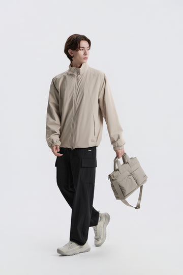 UNISEX LIGHT WIDE TOTE BAG- BEIGE
