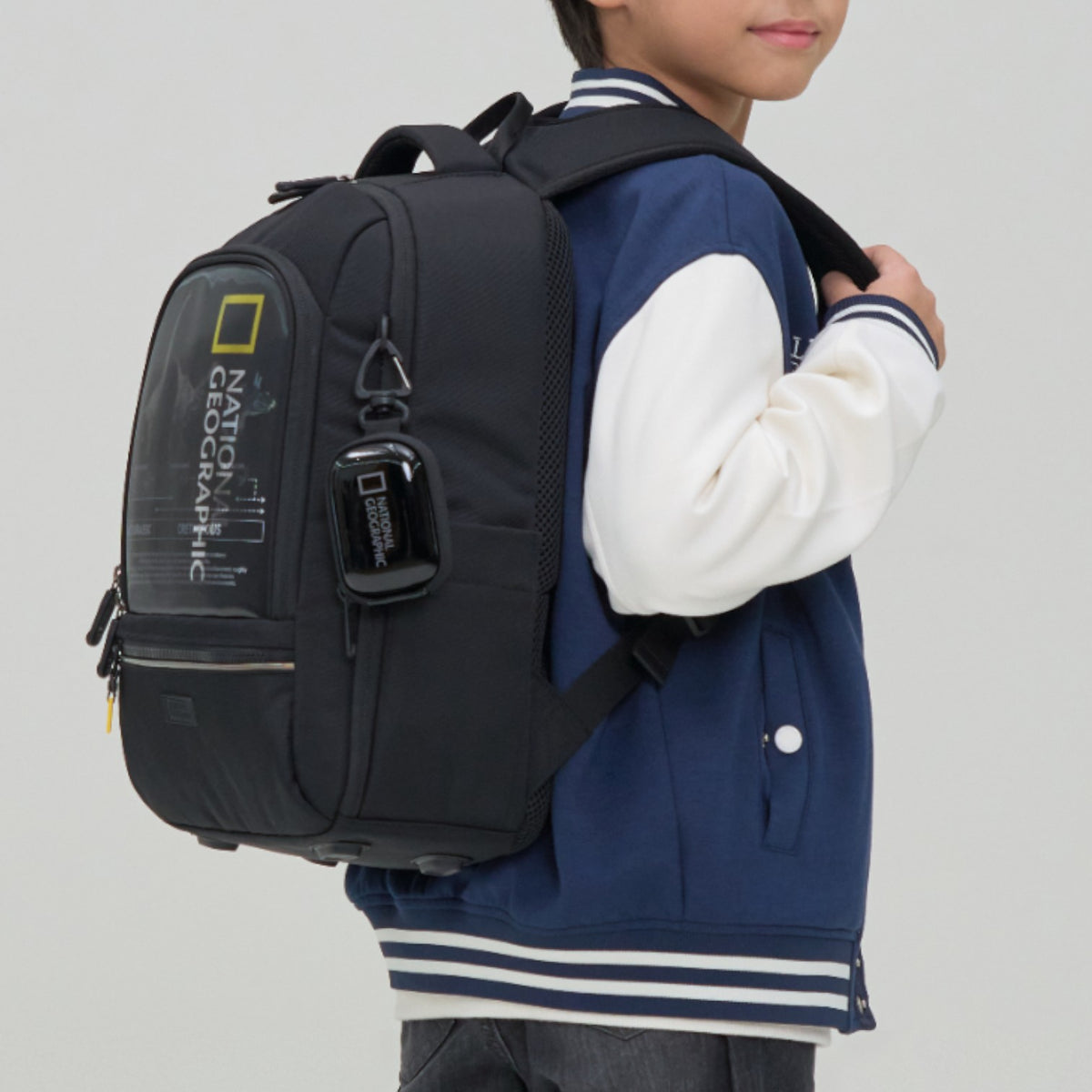 Kids Lucca Backpack W/ Molded Mini Pouch- Carbon Black