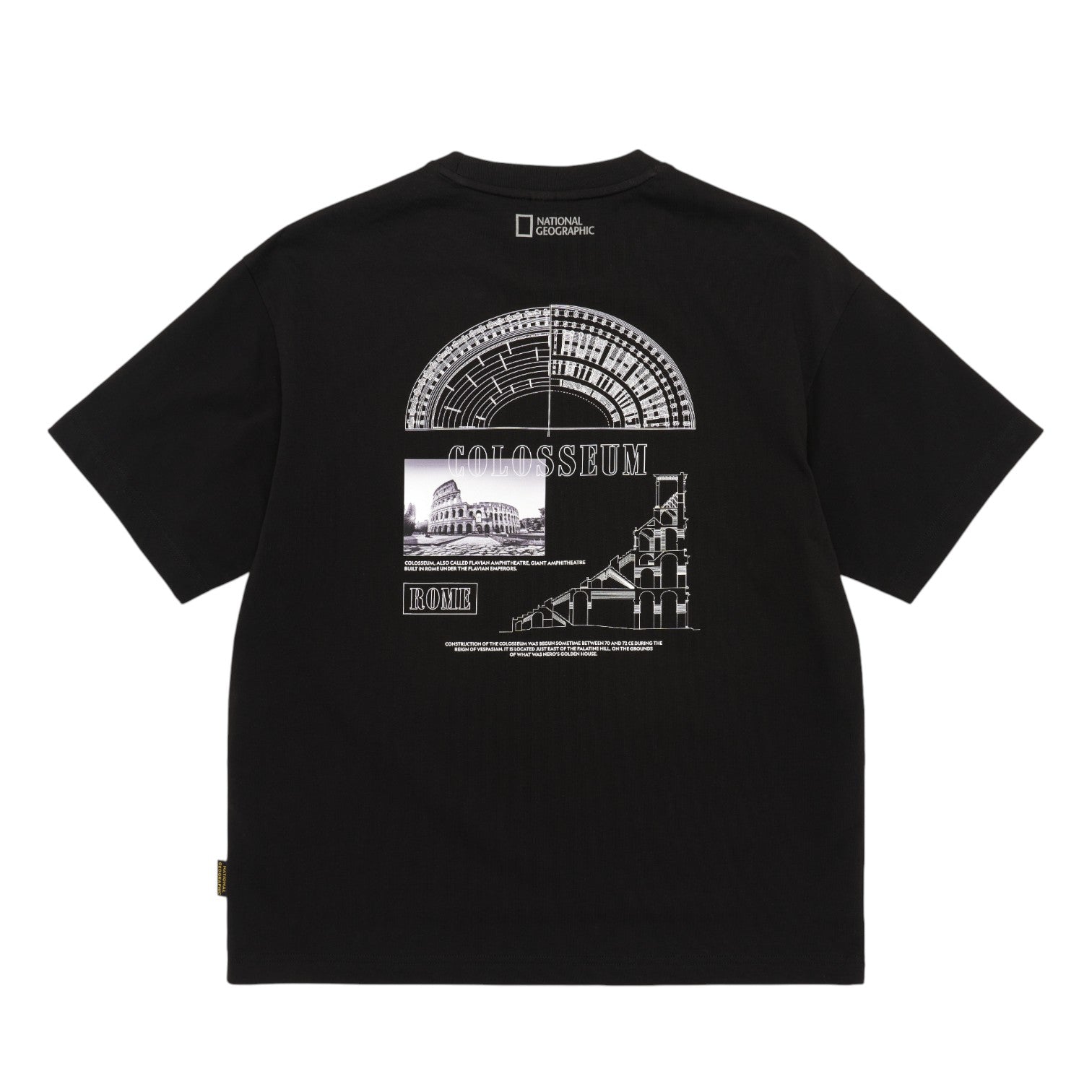 UNISEX URBAN CITY ARCHITECTURE GRAPHIC T-SHIRT- CARBON BLACK