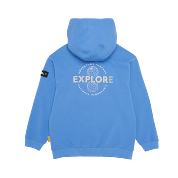 KIDS EXPLORE GRAPHIC HOODIE- BLUE