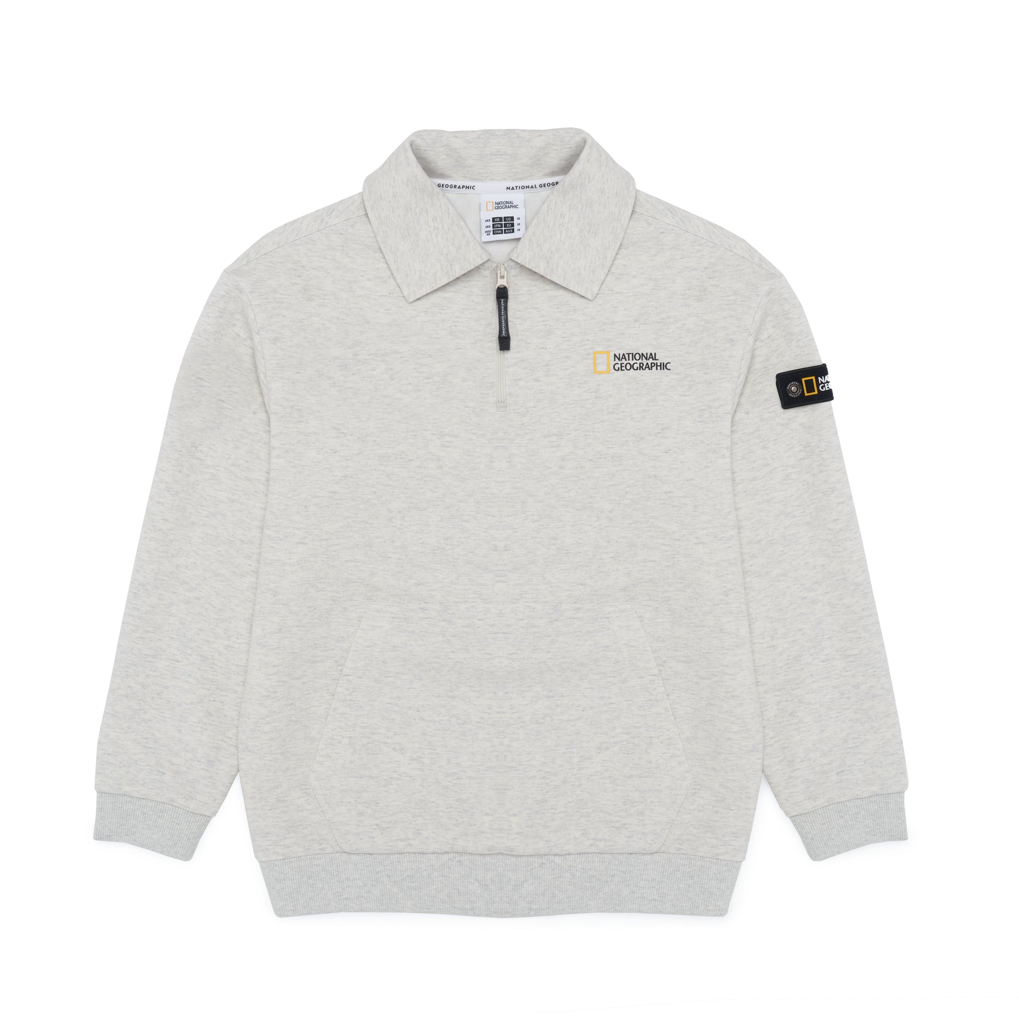 KIDS OVERSIZED HALF-ZIP SWEATSHIRT- OATMEAL