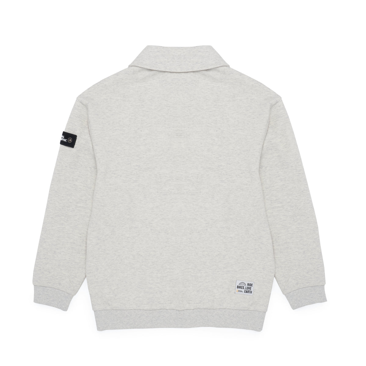 Kids Oversized Half-Zip Sweatshirt- Oatmeal