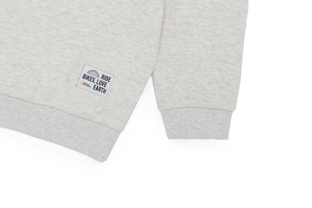 Kids Oversized Half-Zip Sweatshirt- Oatmeal