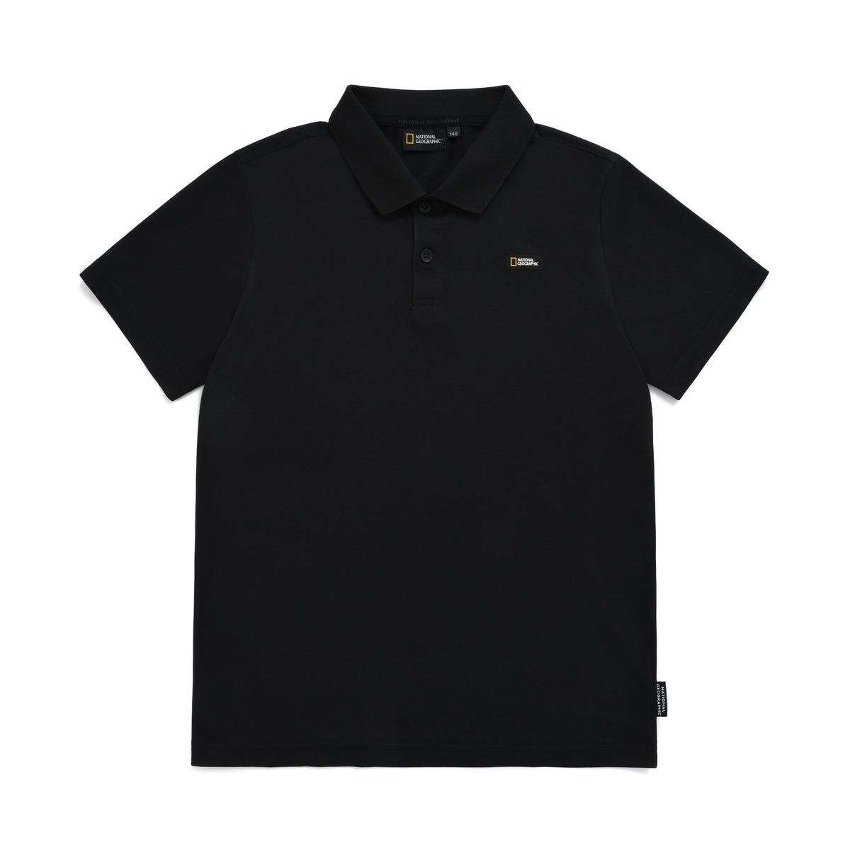 Kids Pique Polo Shirt With Logo And Back Graphics- Carbon Black