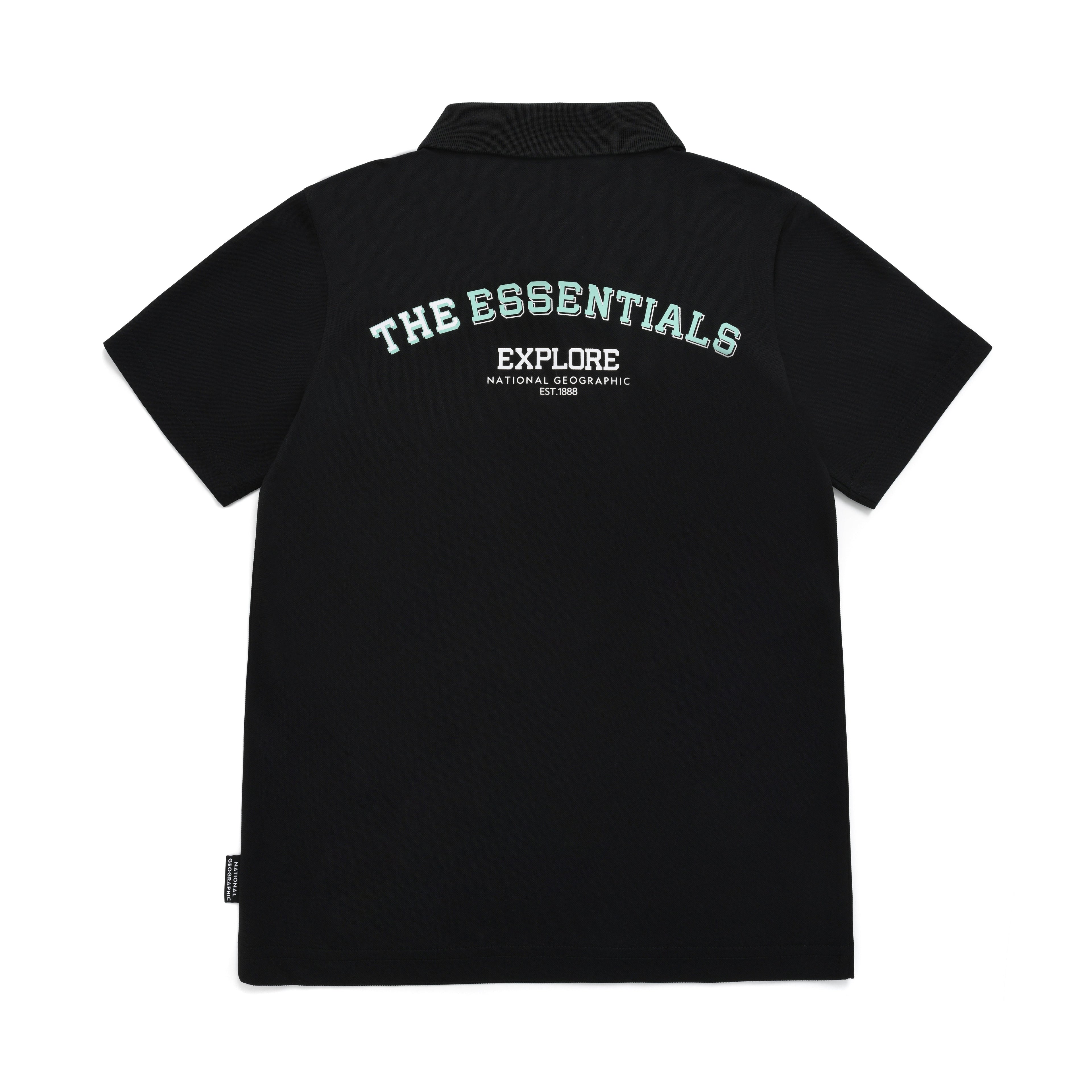 Kids Pique Polo Shirt With Logo And Back Graphics- Carbon Black