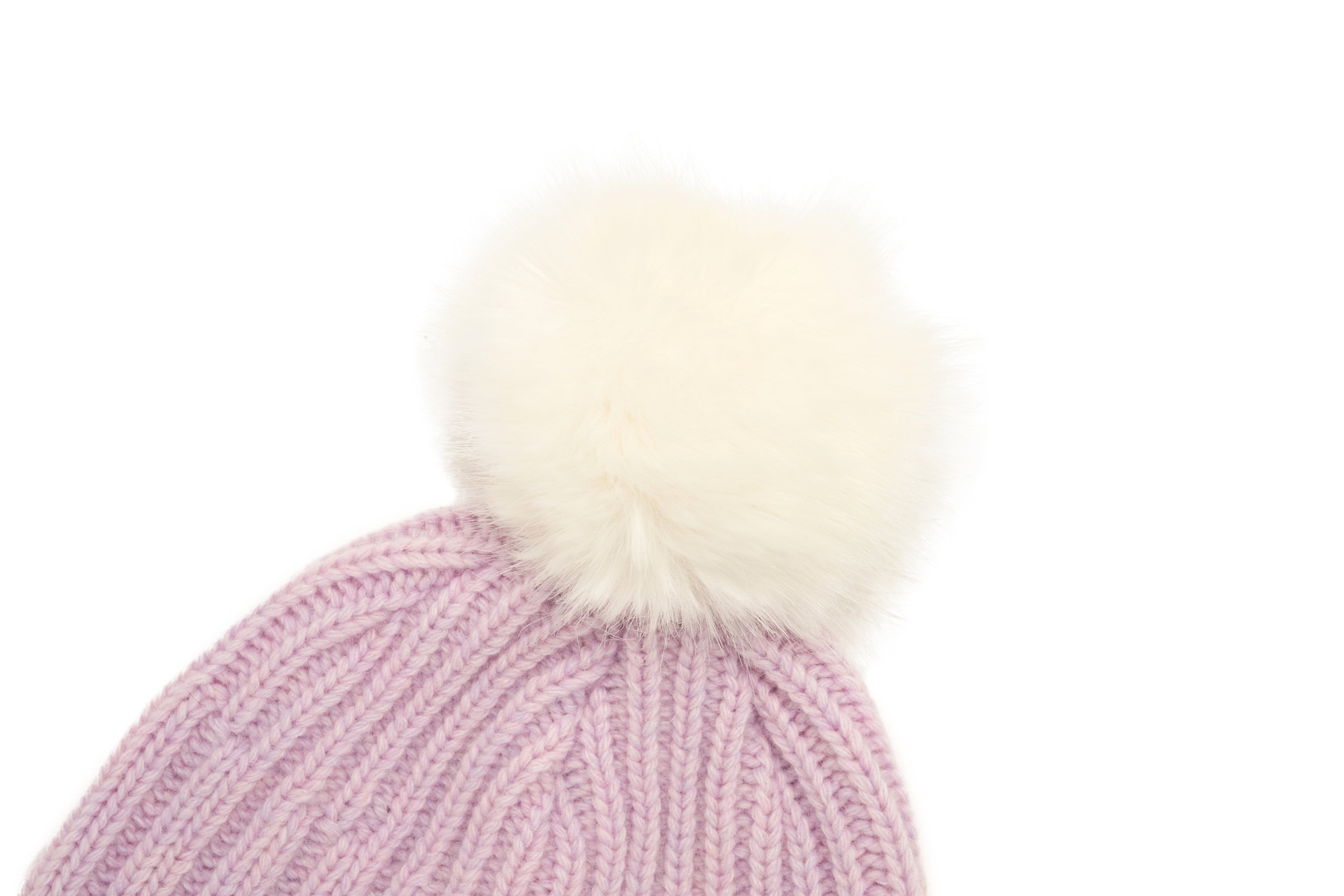 Kids Fur Bubble Beanie- Lavender