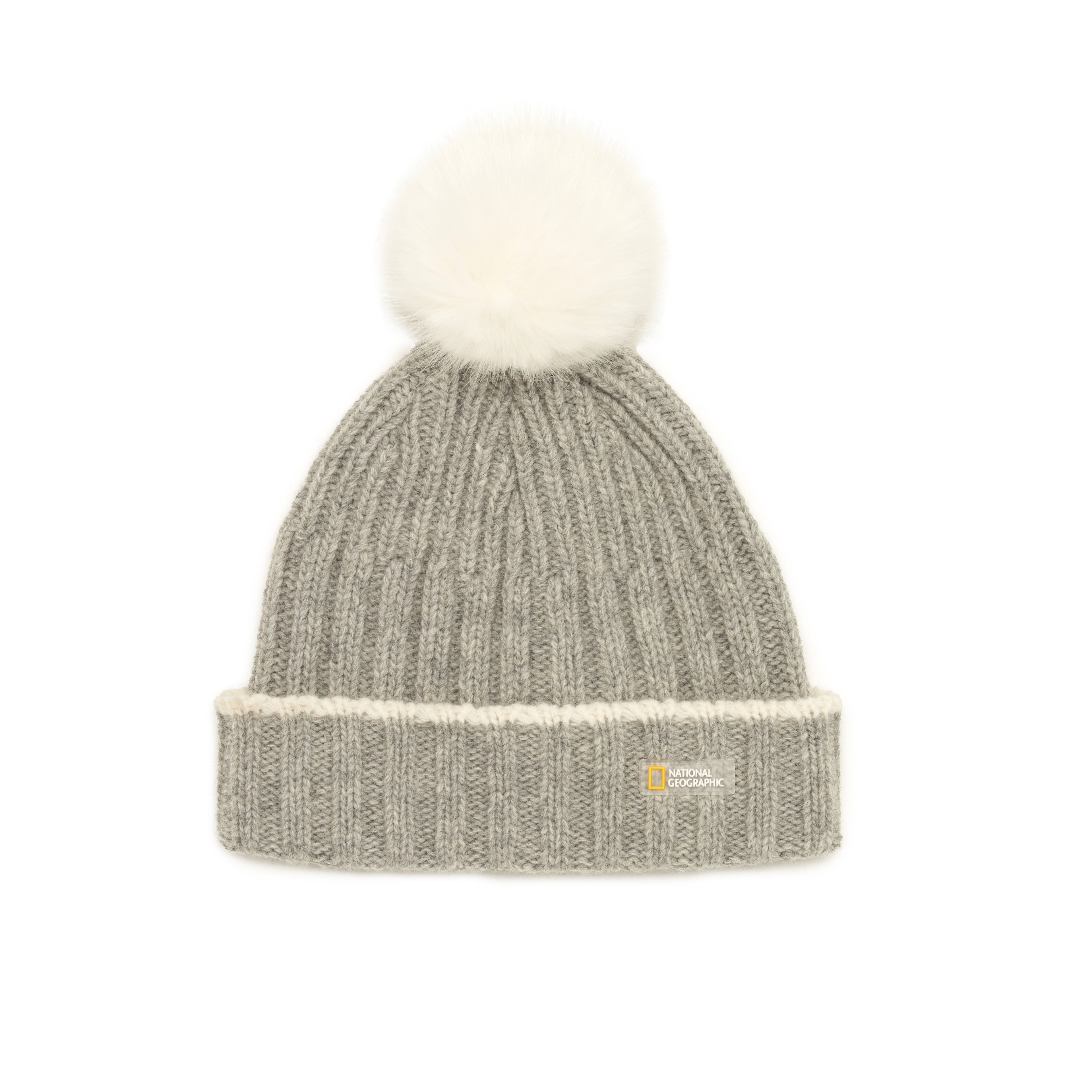 Kids Fur Bubble Beanie- Grey