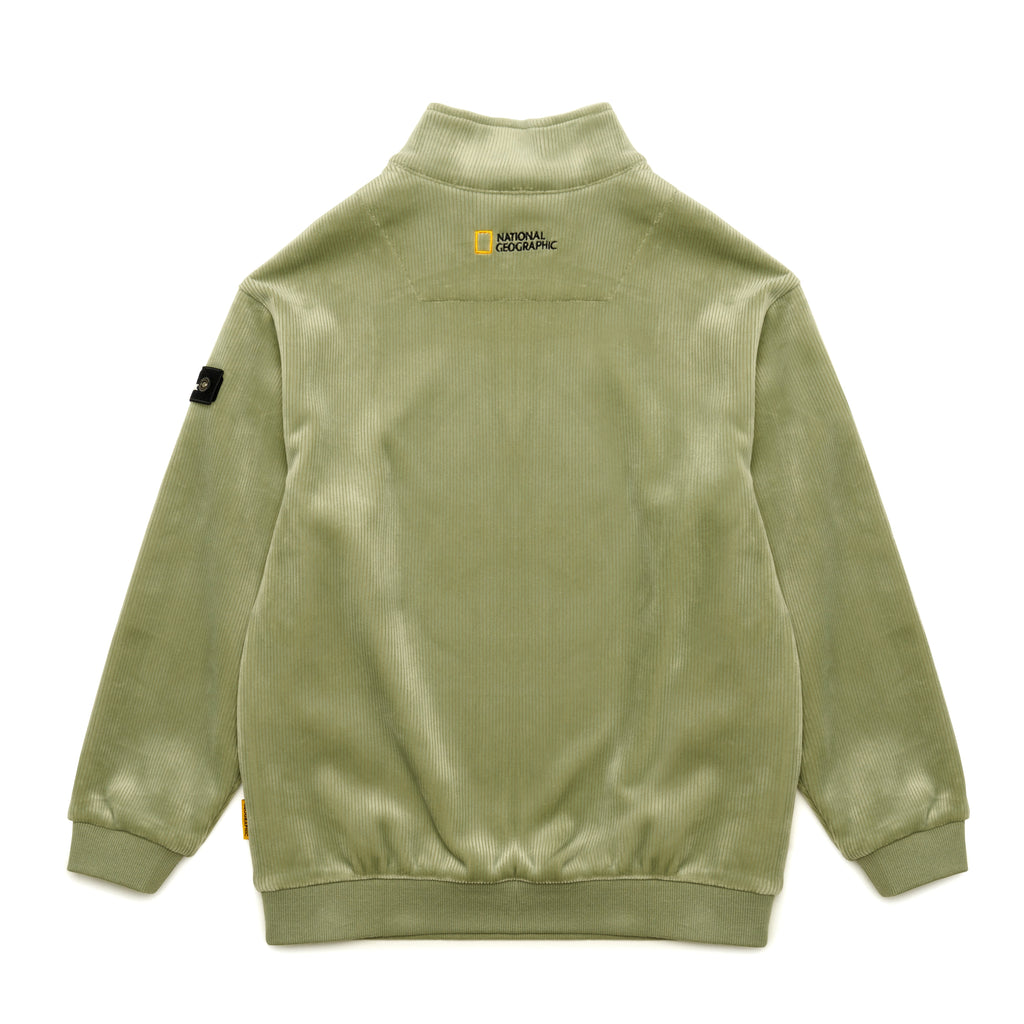 Kids Halfzip "Become One With Nature" Sweatshirt- Lkhaki