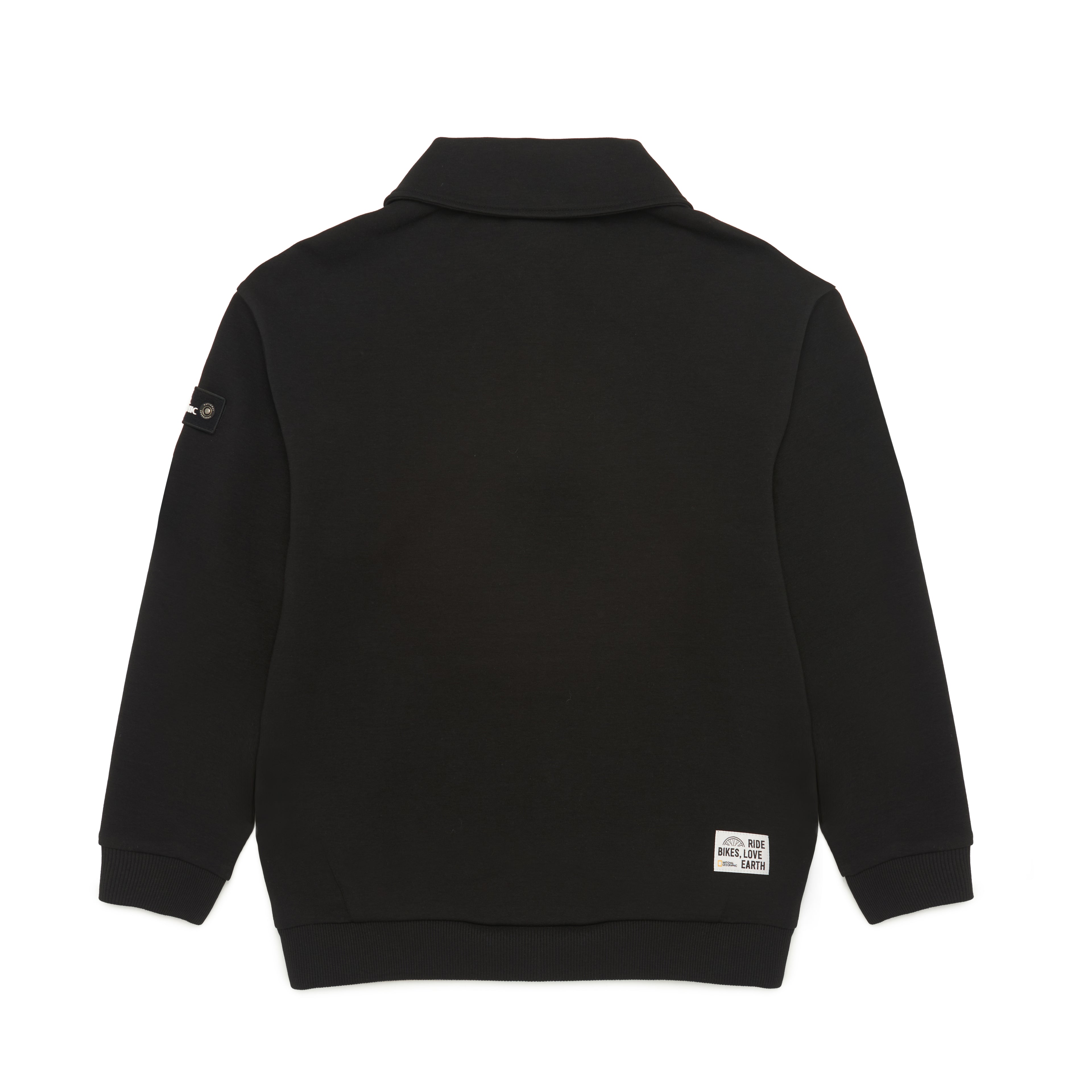 Kids Oversized Half-Zip Sweatshirt- Carbon Black