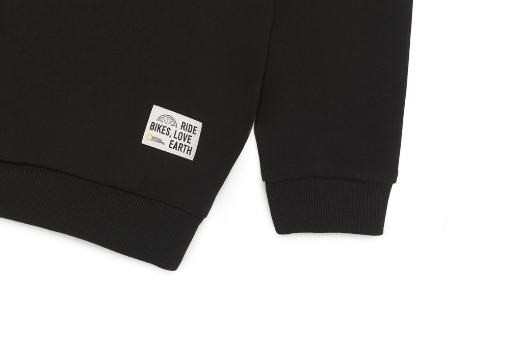 Kids Oversized Half-Zip Sweatshirt- Carbon Black