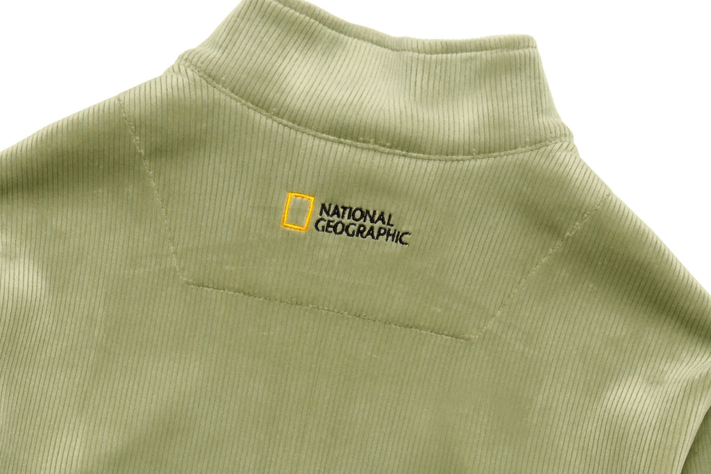 Kids Halfzip "Become One With Nature" Sweatshirt- Lkhaki