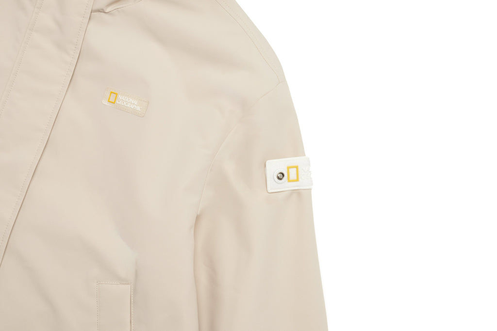 Girls Semi-Cropped Windbreaker Jacket- L/Beige