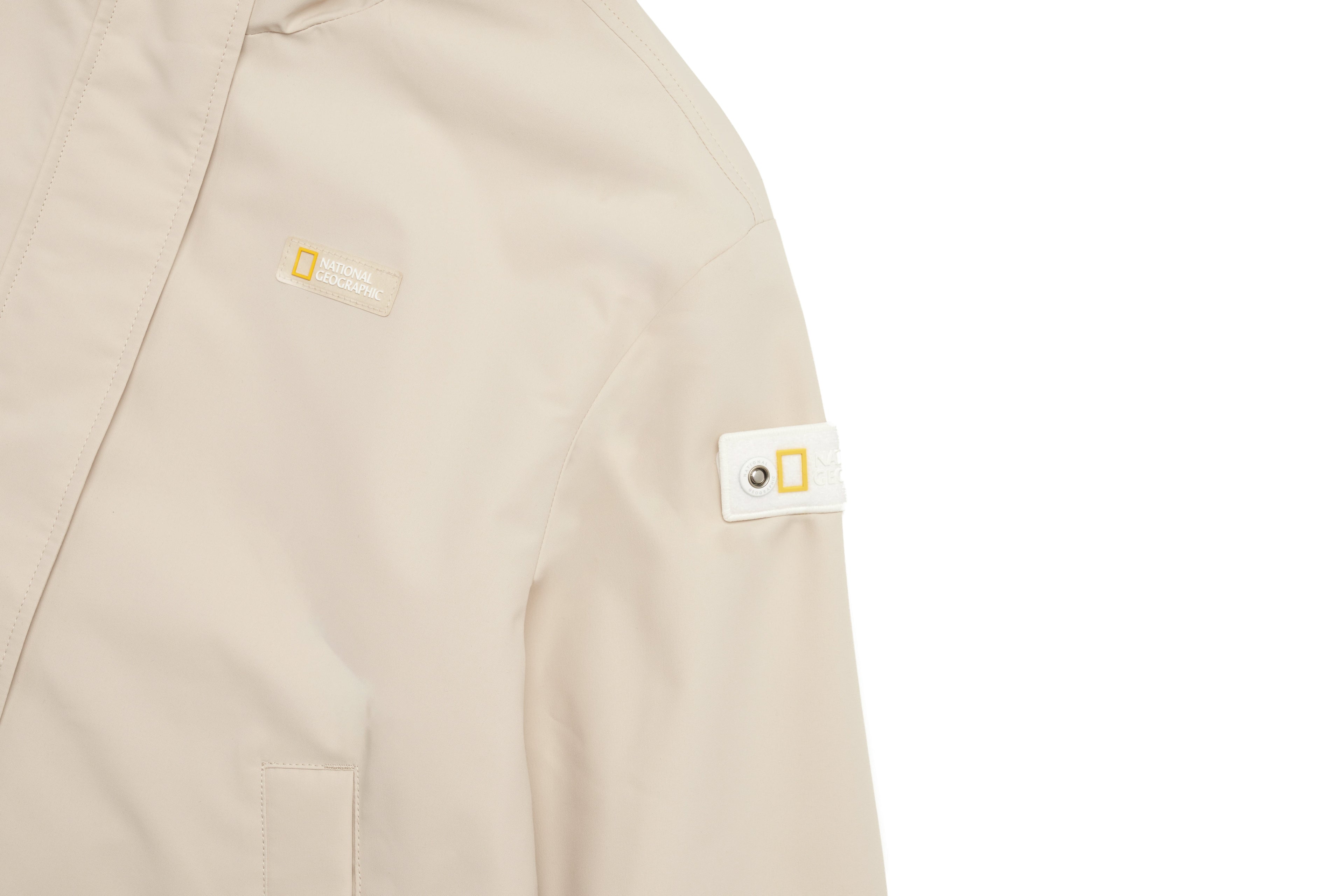 Girls Semi-Cropped Windbreaker Jacket- L/Beige