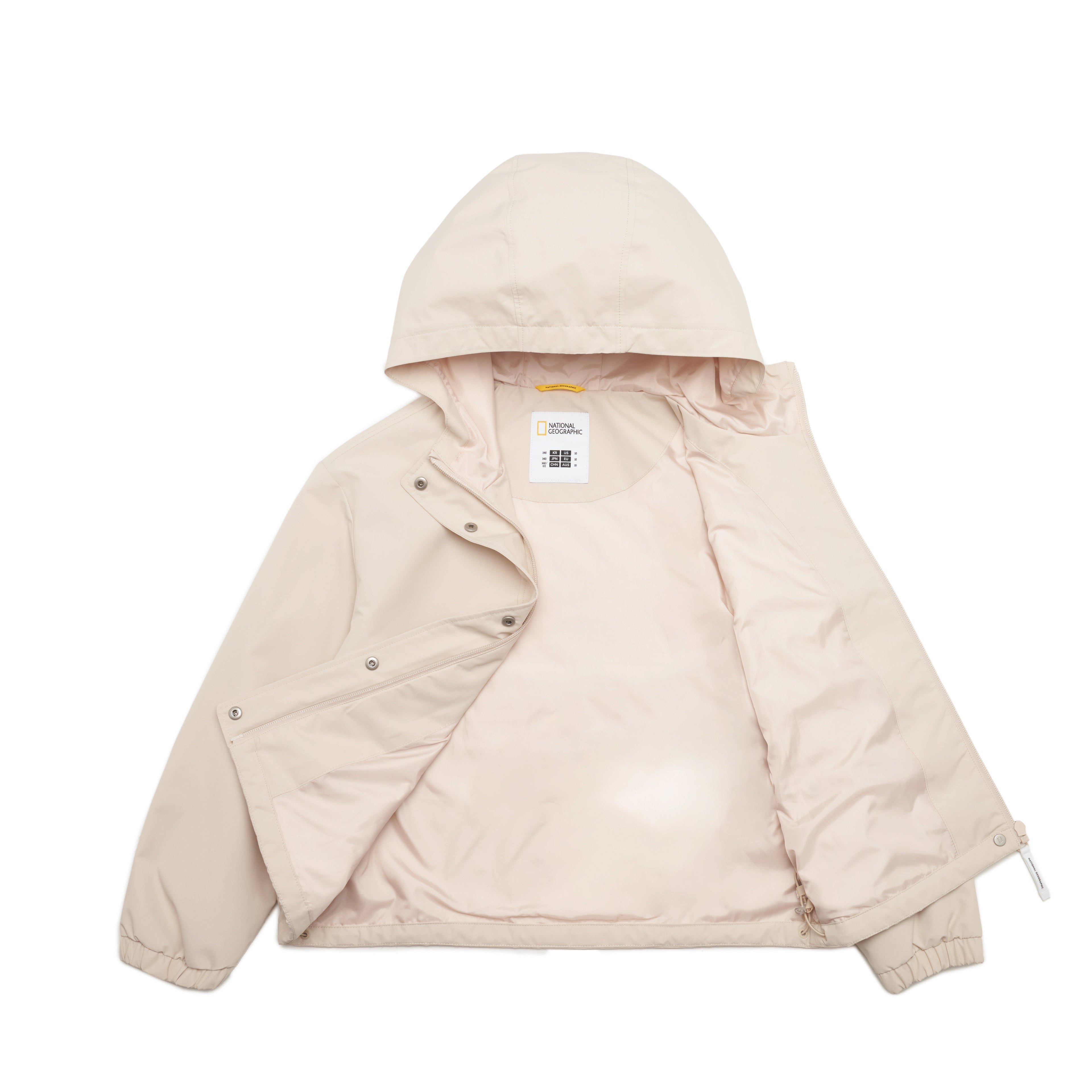 Girls Semi-Cropped Windbreaker Jacket- L/Beige