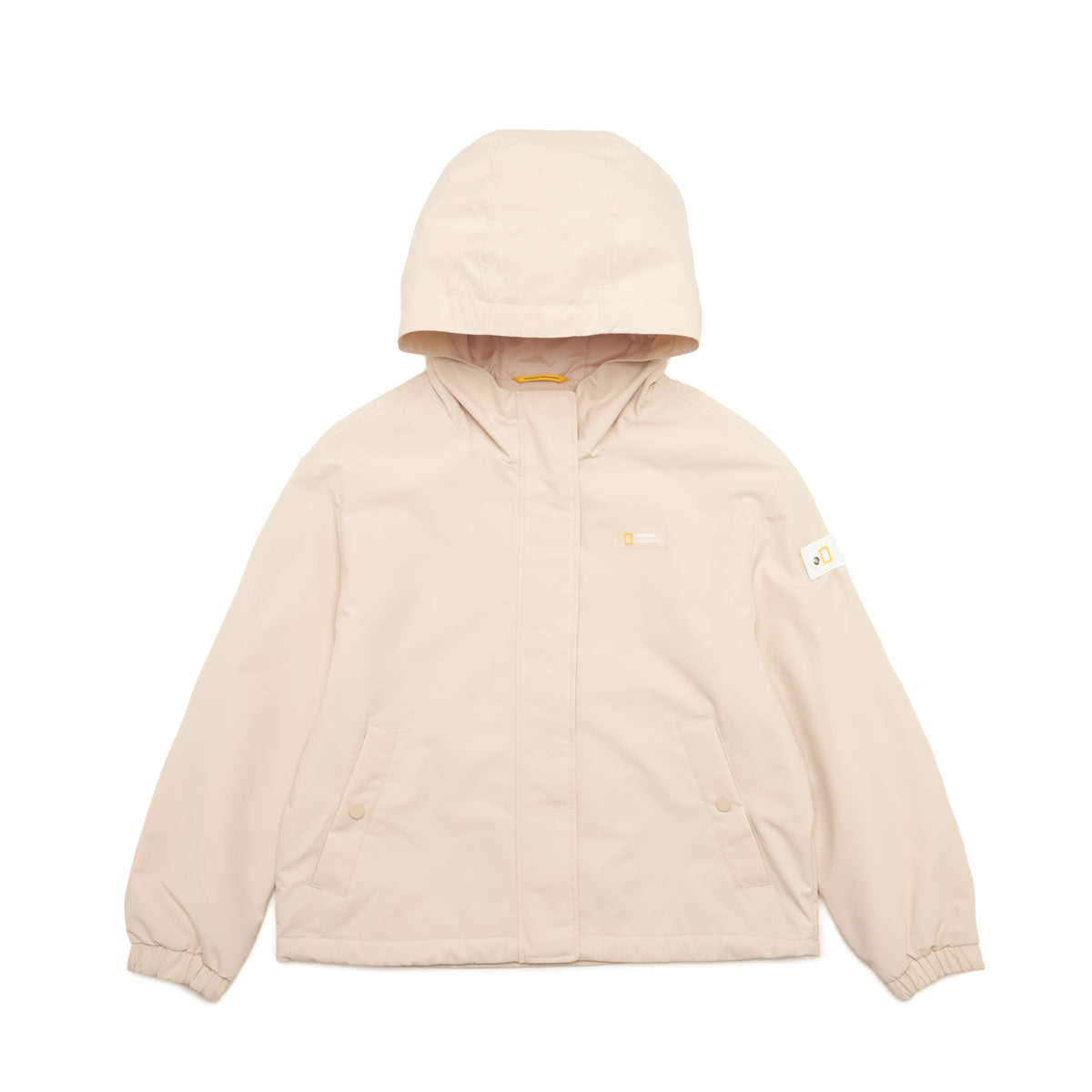 Girls Semi-Cropped Windbreaker Jacket- L/Beige