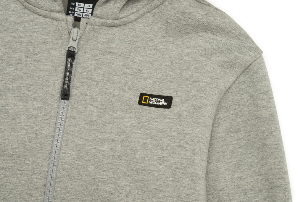 Kids Full Zip Hoodie- Mgrey