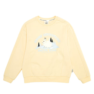 GIRLS APPLIQUE GRAPHIC SWEATSHIRT (FLEECE)- CREAM