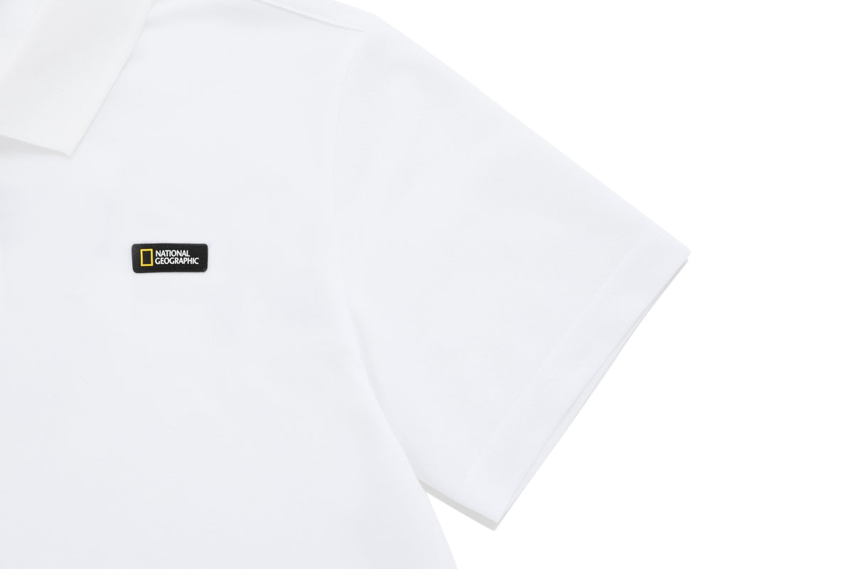 Kids Pique Polo Shirt With Logo And Back Graphics- White
