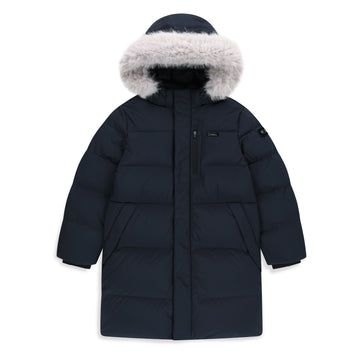 KIDS ADVENTURE MANATEE LONG DUCK DOWN JACKET- D/NAVY